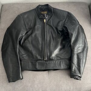 Vintage Vanson Leathers Black Cowhide Cafe Racer Jacket Size 44 USA